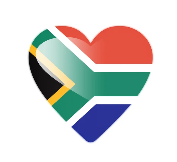 Bandera en forma de corazón de Sudáfrica 3D — Foto de Stock