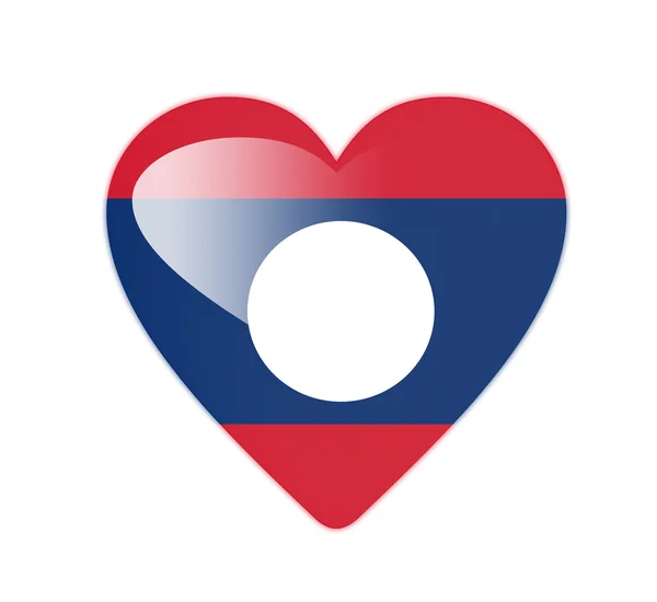 Laos bandeira em forma de coração 3D — Fotografia de Stock