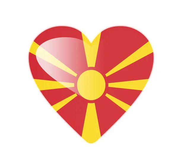 Bandera en forma de corazón Macedonia 3D —  Fotos de Stock