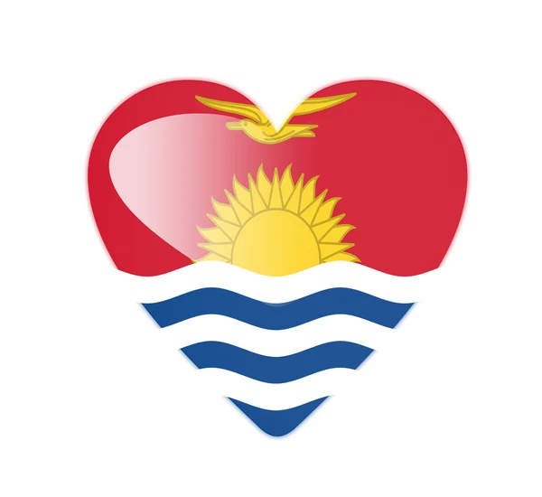 Bandera en forma de corazón Kiribati 3D —  Fotos de Stock
