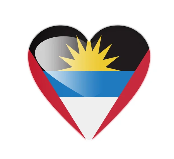 Antigua i barbuda kształcie flaga serca 3d — Zdjęcie stockowe