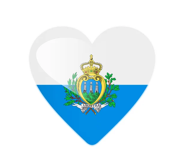Bayrak San marino 3d kalp şeklinde — Stok fotoğraf