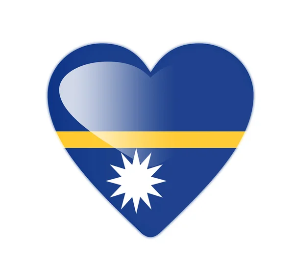 Nauru 3d vlajka ve tvaru srdce — Stock fotografie