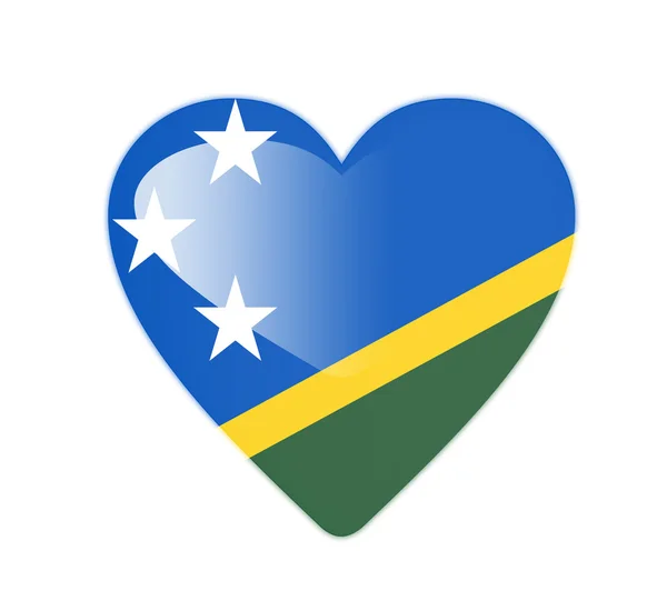 Salomonseilanden 3d hartvormige vlag — Stockfoto