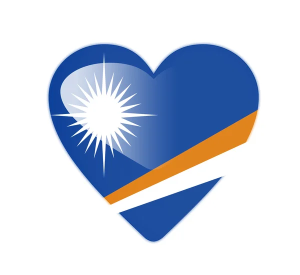 Marshall eilanden 3d hartvormige vlag — Stockfoto