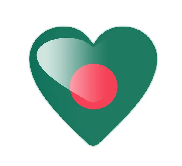 Bangladéš 3d vlajka ve tvaru srdce — Stock fotografie