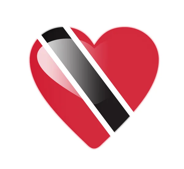 Trinidad och tobago 3d hjärtformade flagga — Stockfoto