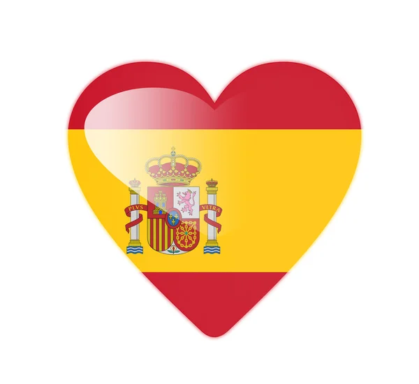 Spain 3D heart shaped flag — Stock Photo, Image