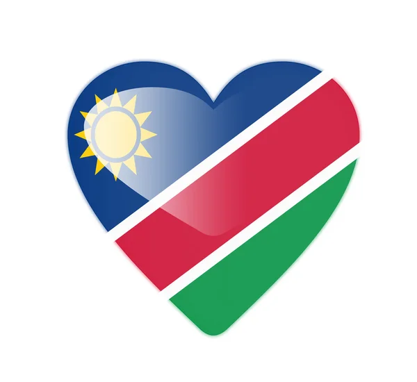 Флаг Намибии в форме сердца — стоковое фото