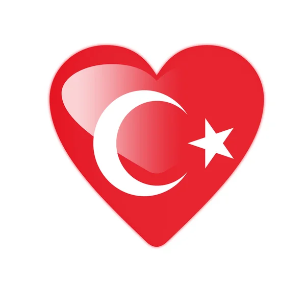Turkey 3D heart shaped flag — Stock Photo, Image