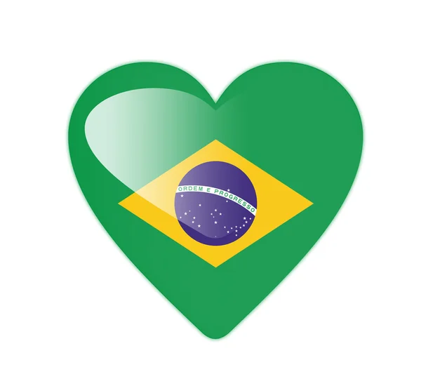 stock image Brazil 3D heart shaped flag