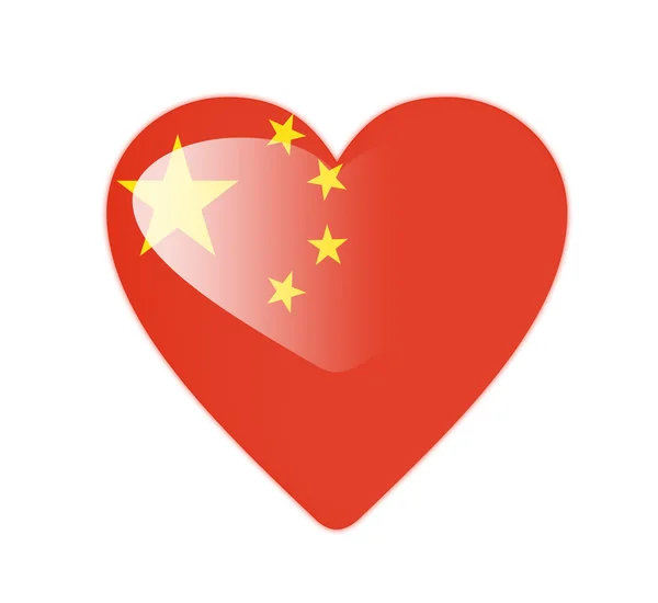 Kina 3d hjärtformade flagga — Stockfoto