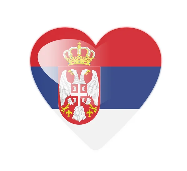 Bandera en forma de corazón Serbia 3D —  Fotos de Stock