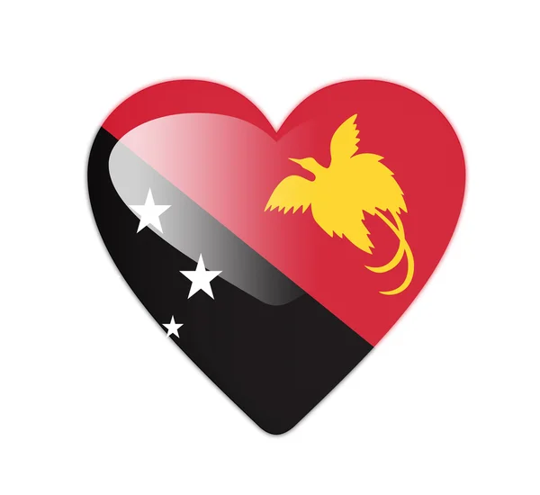 Флаг Папуа - Новой Гвинеи в форме сердца — стоковое фото