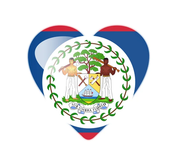 Belize 3D herzförmige Flagge — Stockfoto