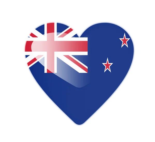 न्यूझीलंड 3D हृदय आकार ध्वज — स्टॉक फोटो, इमेज