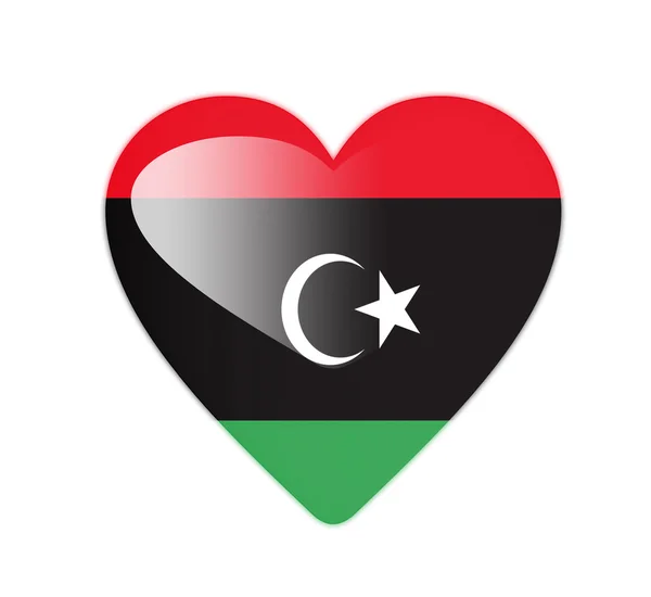 Libië 3D hartvormige vlag — Stockfoto