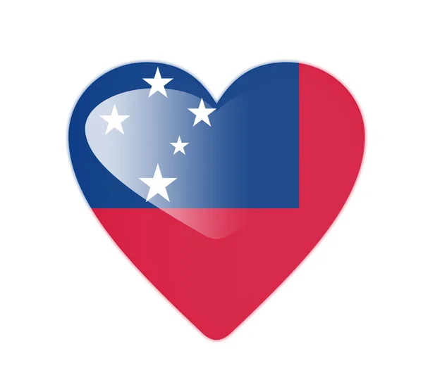 Samoa 3d kalp şeklinde bayrağı — Stok fotoğraf