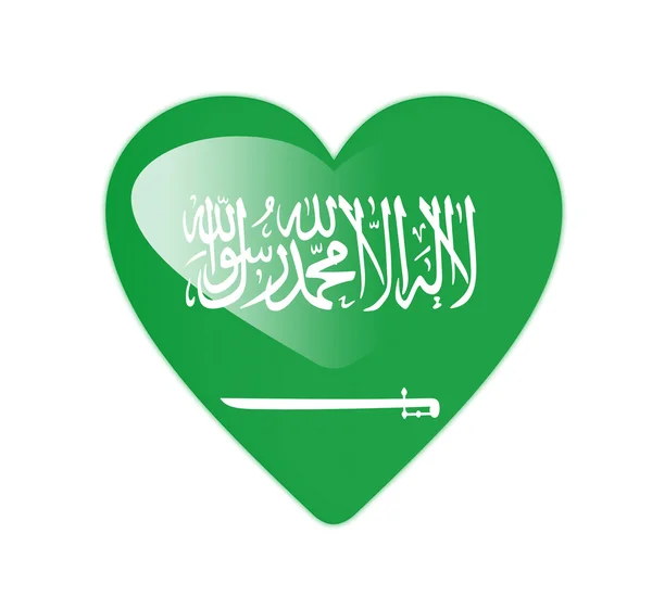 Arabie Saoudite drapeau en forme de coeur 3D — Photo