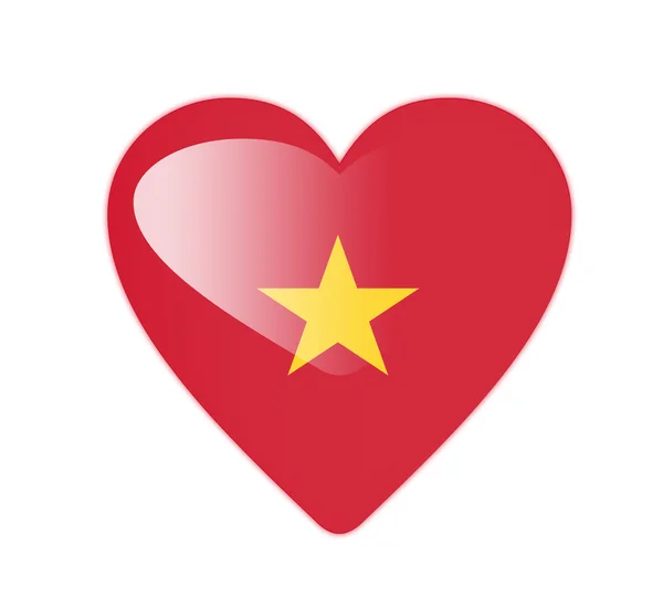 Vietnam 3D hartvormige vlag — Stockfoto