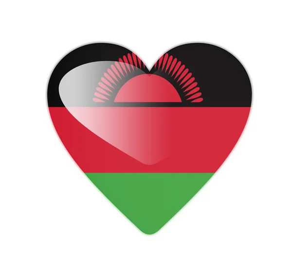 Malawi 3D herzförmige Flagge — Stockfoto