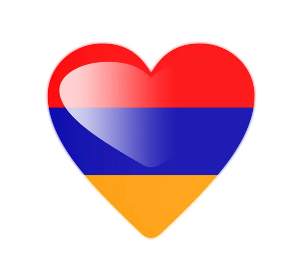 3d Flaga Armenii w kształcie serca — Zdjęcie stockowe