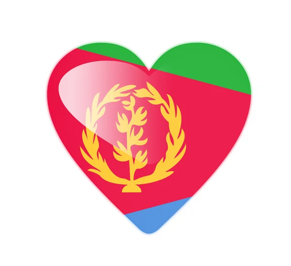 Eritrea 3d vlajka ve tvaru srdce — Stock fotografie
