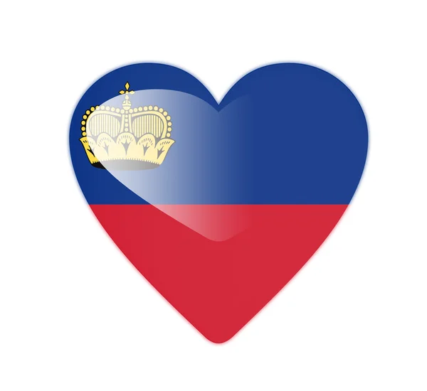 Liechtenstein 3D herzförmige Fahne — Stockfoto