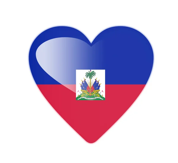 Bandera en forma de corazón Haití 3D — Foto de Stock