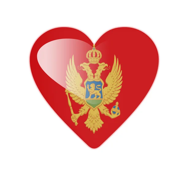 Montenegro 3d hjärtformade flagga — Stockfoto