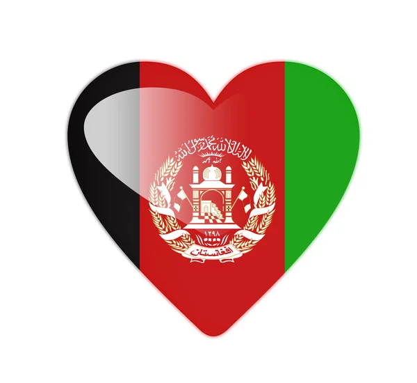 Afghanistan 3D heart shaped flag — Stock Photo, Image