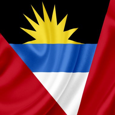 Antigua ve barbuda dalgalanan bayrak