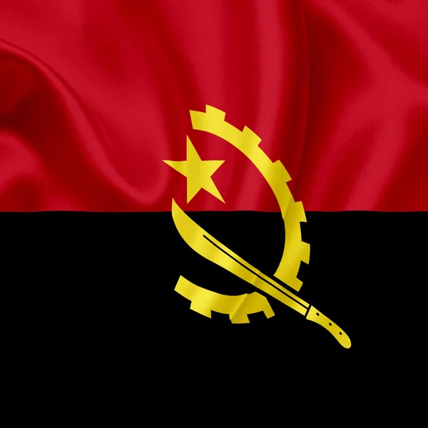 stock image Angola waving flag