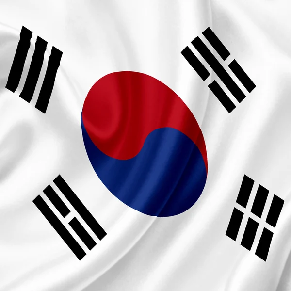 Dél-Korea lengő zászló — Stock Fotó