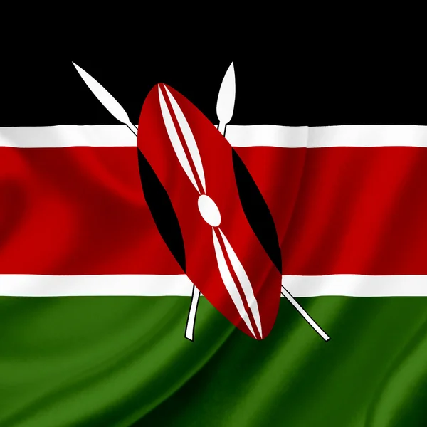 Kenia macha flagą — Zdjęcie stockowe