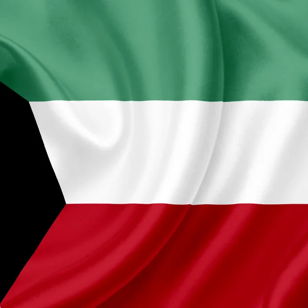 Kuveyt dalgalanan bayrak — Stok fotoğraf