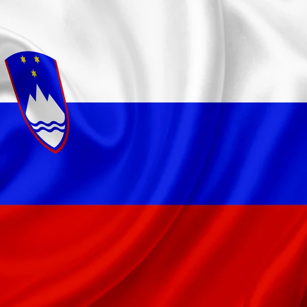Slovenya dalgalanan bayrak — Stok fotoğraf