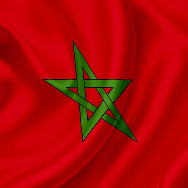 Marokko schwenkt Flagge — Stockfoto