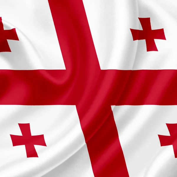 Macha flagą Gruzji — Zdjęcie stockowe