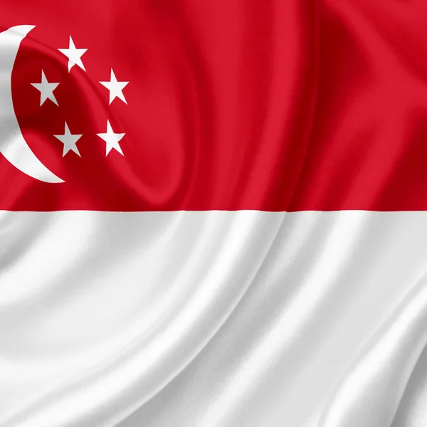 Singapore sventola bandiera — Foto Stock