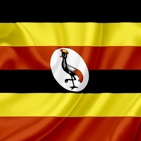 Uganda acenando bandeira — Fotografia de Stock