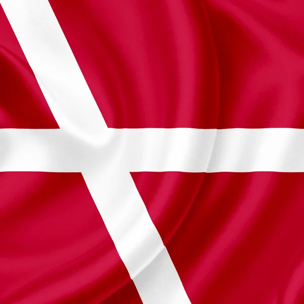 丹麦挥动国旗 — 图库照片