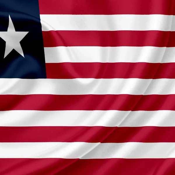 Vlající vlajka Libérie — Stock fotografie