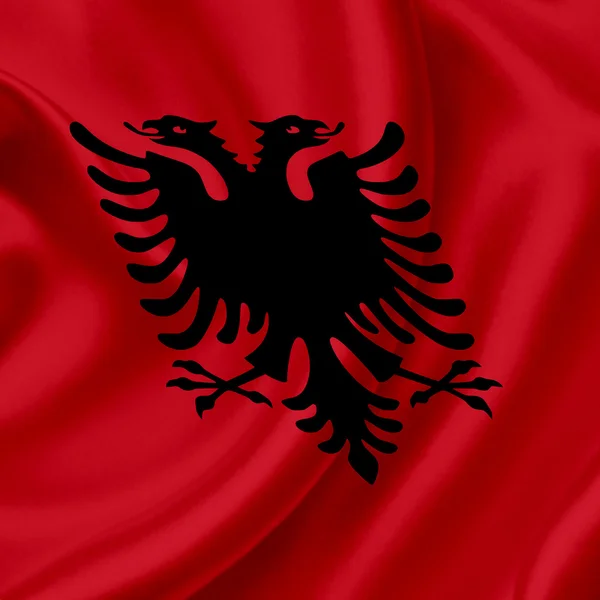 Албания машет флагом — стоковое фото