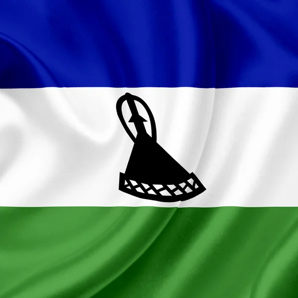 Lesotho dalgalanan bayrak — Stok fotoğraf