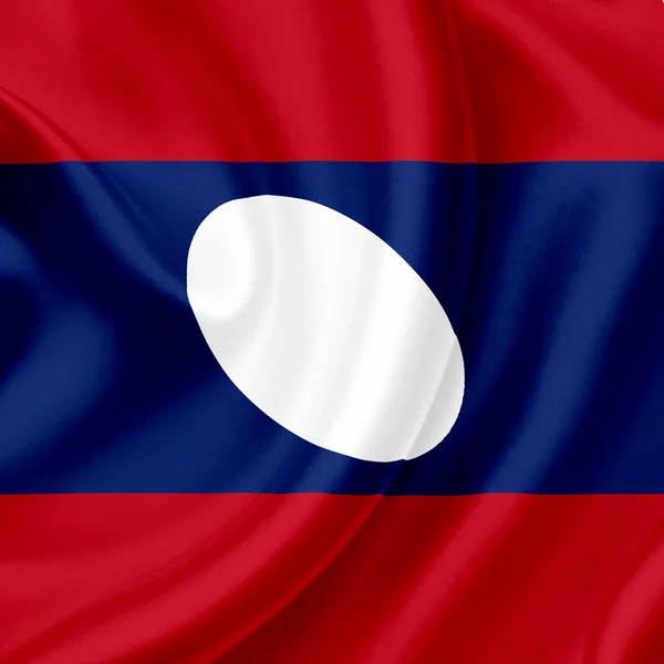 Laos ondeando bandera —  Fotos de Stock