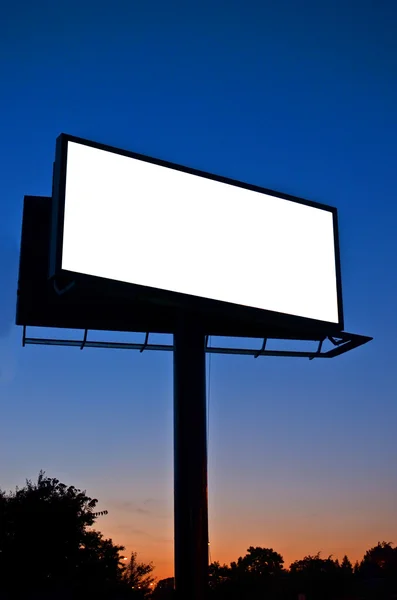 Puste billboard w nocy — Zdjęcie stockowe