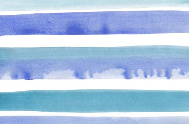 Abstract blue stripes watercolor background clipart