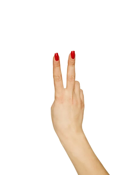 여성 손 표시 번호 2 — 스톡 사진