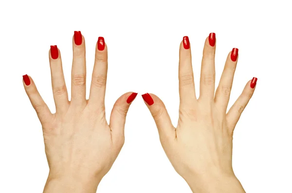 Vrouwelijke hand weergegeven: nummer tien — Stockfoto